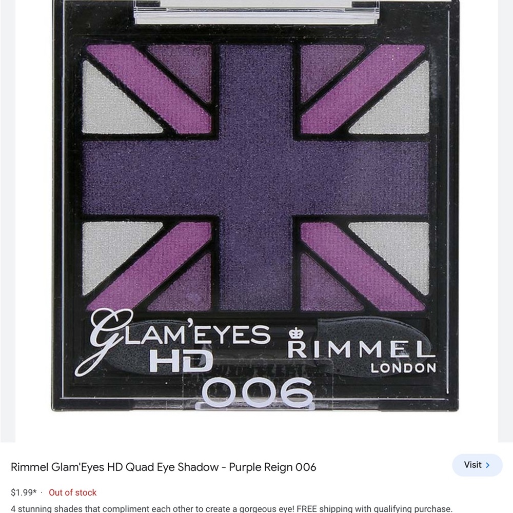 RIMMEL LONDON GLAM EYES HD EYESHADOW QUAD NWT